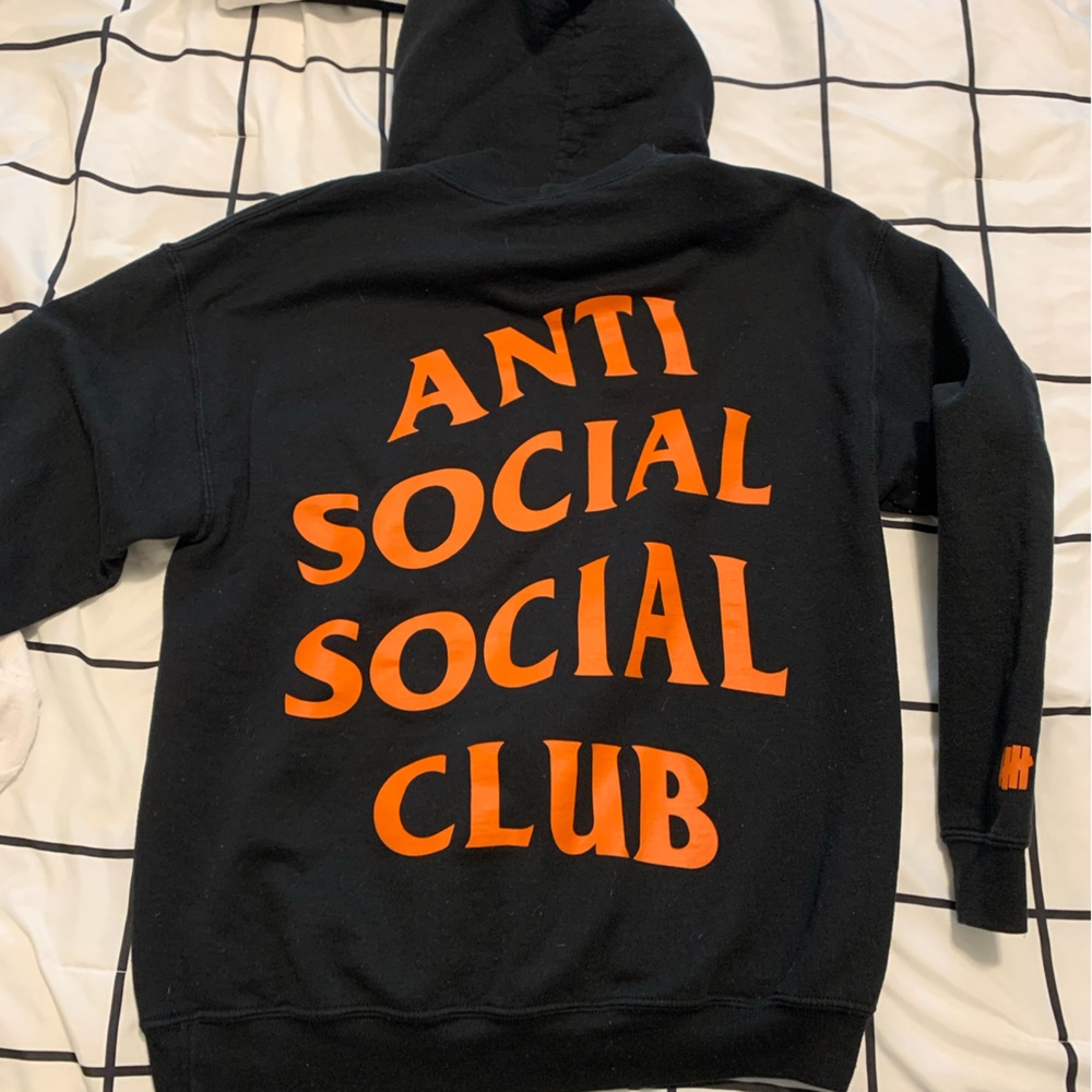 ANTI SOCIAL SOCIAL CLUB BLACK COTTON "PARANOID" HOODED SWEATSHIRT